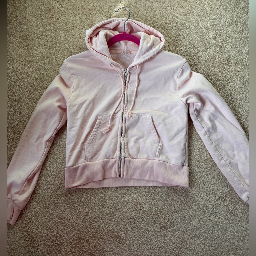 John galt light pink cropped hoodie. No stains or markings. OS